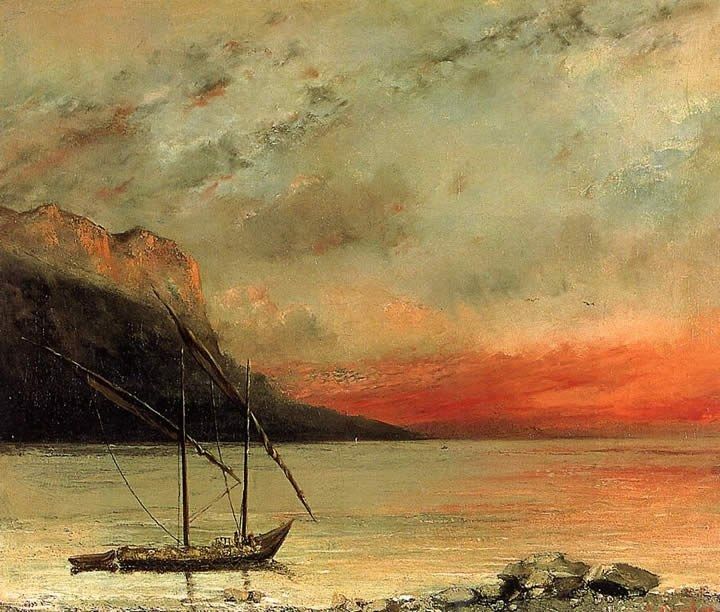 Gustave Courbet Sunset on Lake Leman